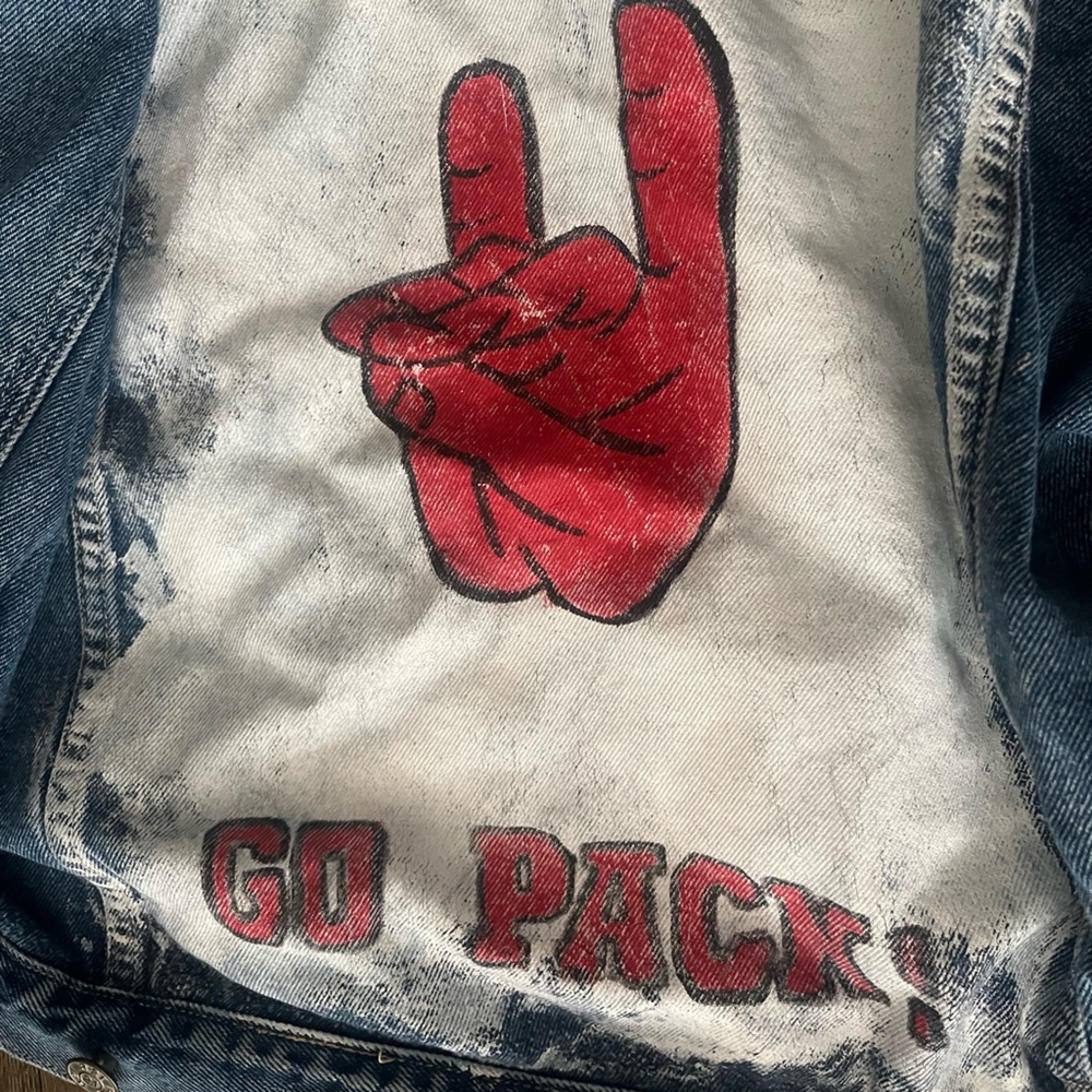 Custom painted NC State Jean Jacket